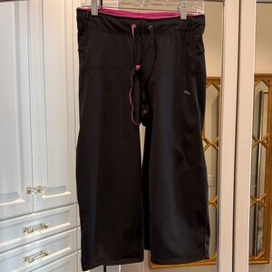 Puma Black Capri Pants with Pink and Yellow Accents